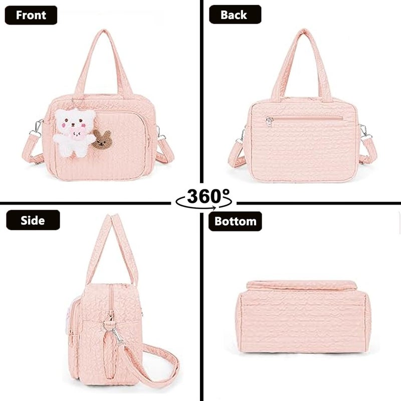 NIKUKY Baby Diaper Bag Tote, Cute Small Crossbody Nappy Mommy Bag, Lightweight Travel & Hospital Multifunction Storage Tote - Image 3